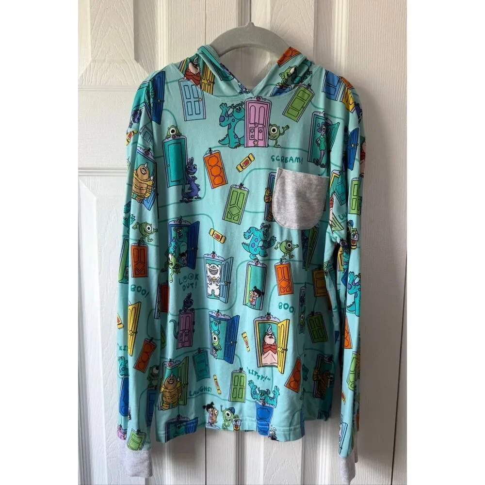 Little Sleepies Disney Monsters Inc 7 Boys Hooded Long Sleeve Shirt